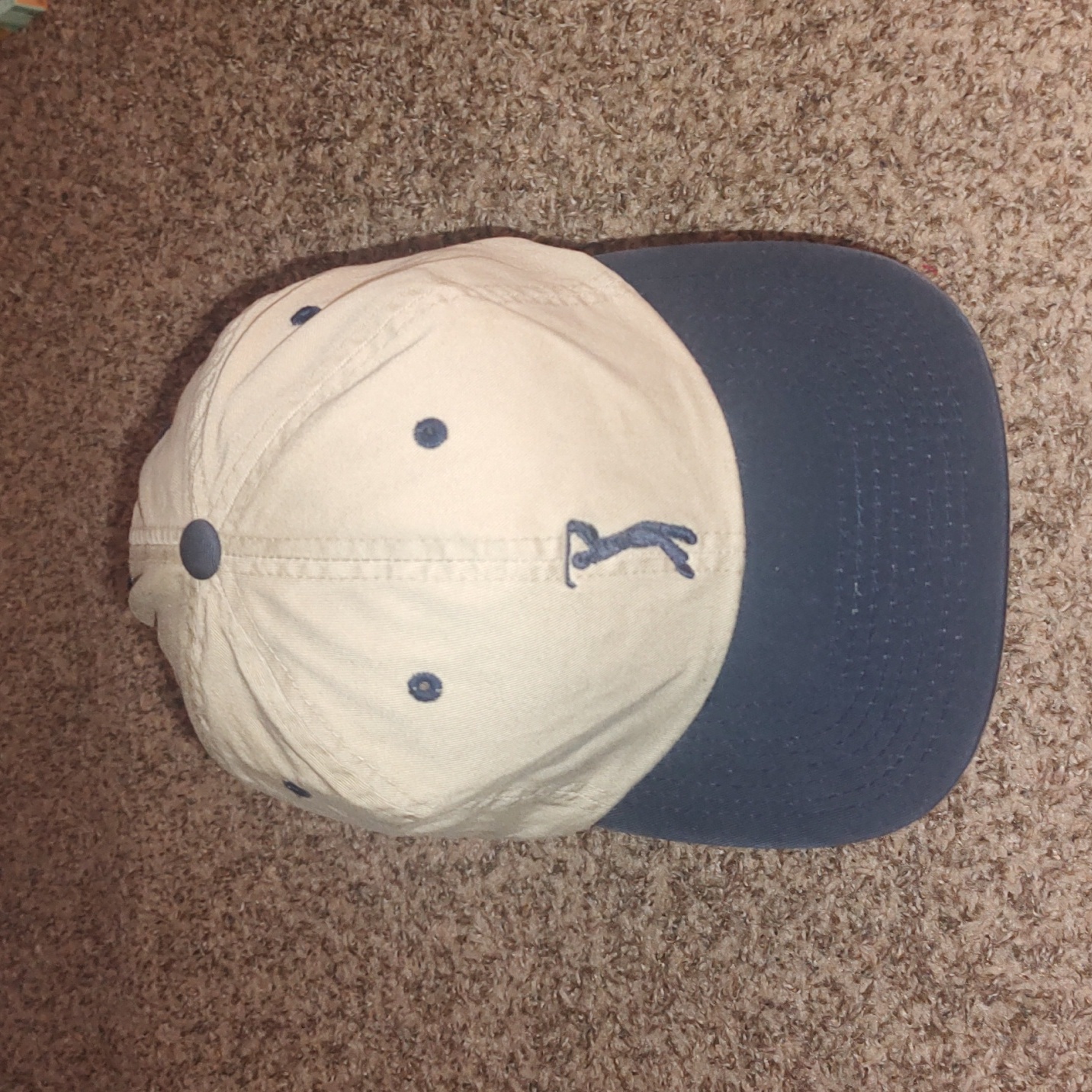 Outdoor Caps Golfers Golfing Blue Beige Embroidered Logo Strapback Hat